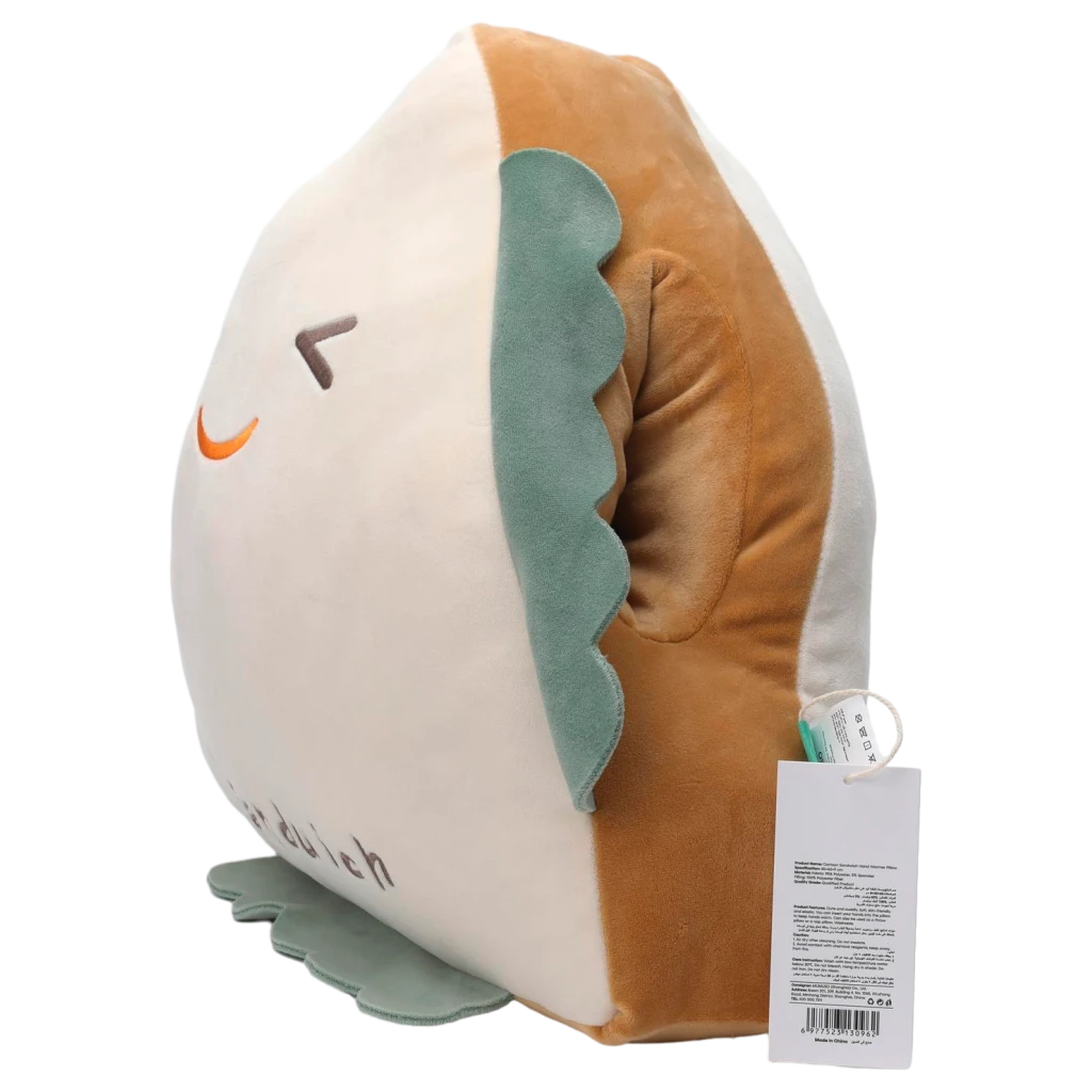 Handwärmekissen aus Plüsch mit Sandwich-Design (Beige/Grau/Braun)