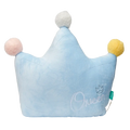 Dekokissen in Kronenform aus Polyester mit Pompon-Design (Hellblau)