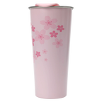 Isolierbecher aus Edelstahl und Polypropylen, 500 ml mit Kirschblüten-Design (Rosa)