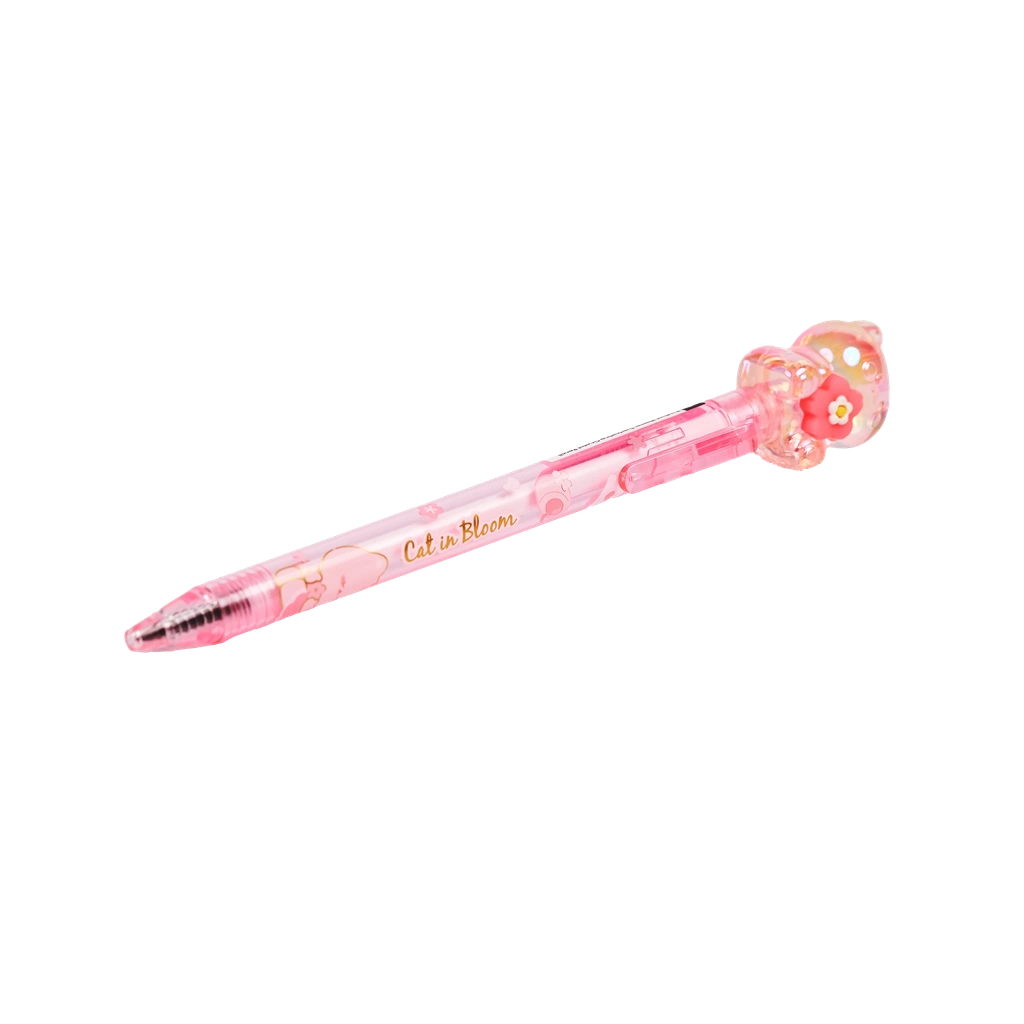 Bleistift mit Katzen-Design und Kirschblüten-Print (Pink)
