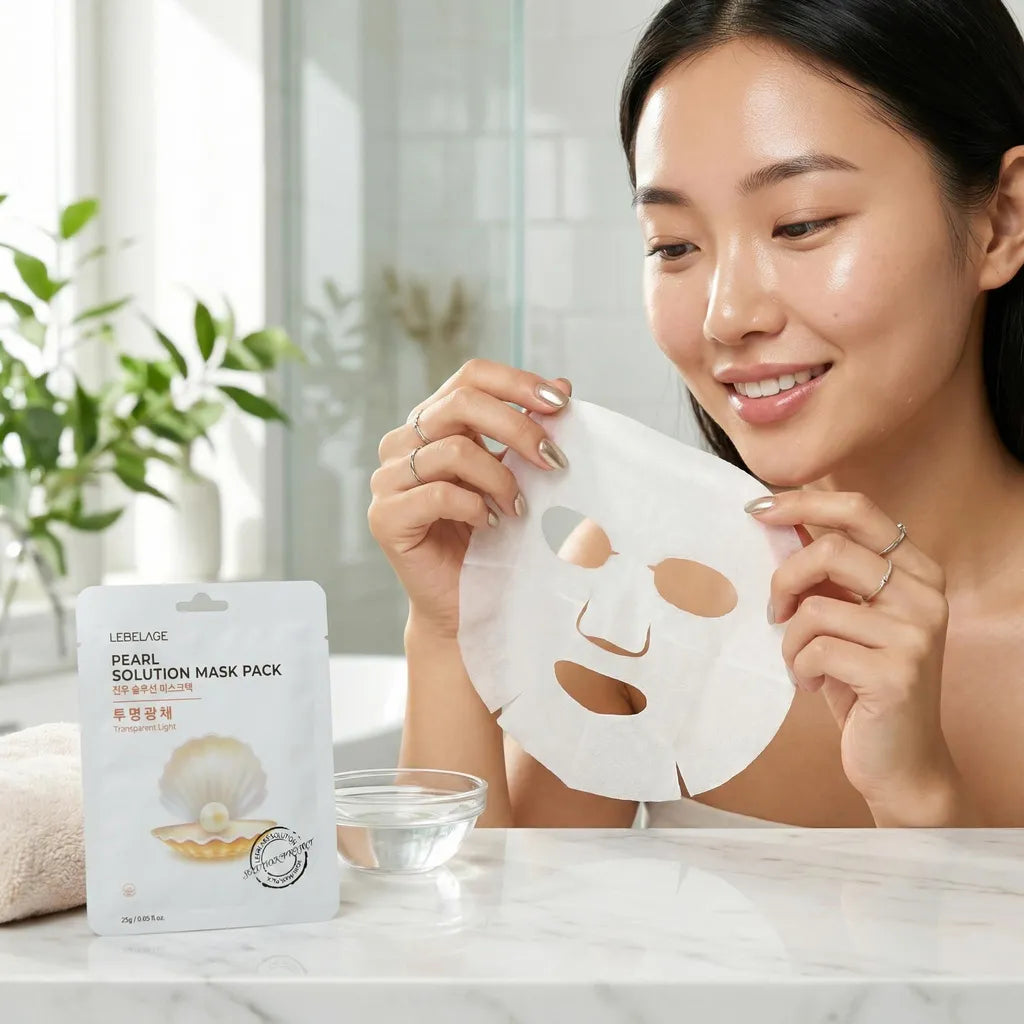 Pearl Solution Solution brightening mask 10pcs pack, 28ml, LEBELAGE – Detailansicht
