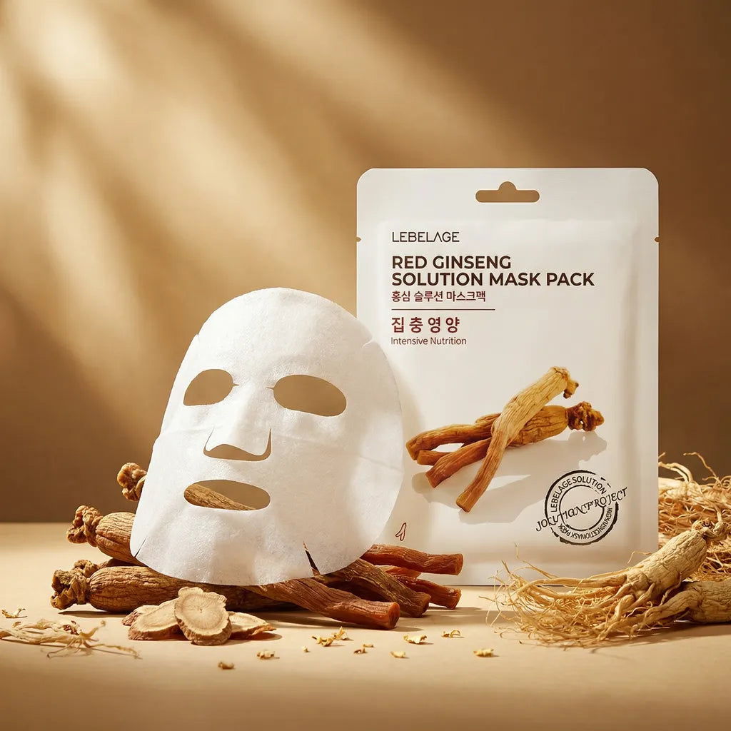 Red Ginseng Solution hydrating mask 10pcs pack, 28ml, LEBELAGE