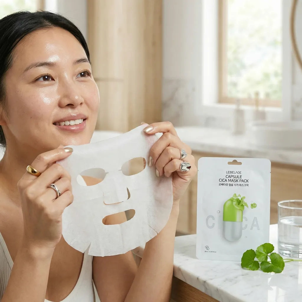 Capsule Cica soothing mask 10pcs pack, 28ml, LEBELAGE – Produktansicht 4