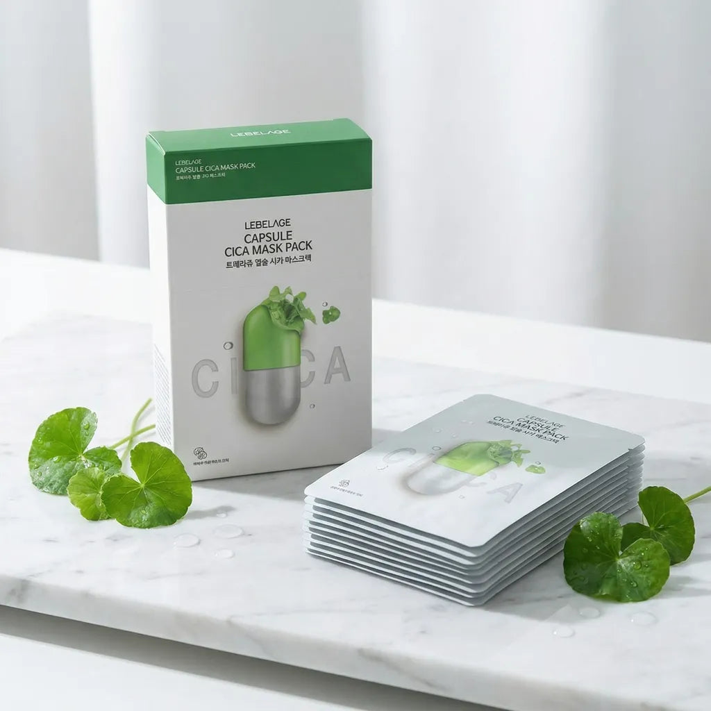 Capsule Cica soothing mask 10pcs pack, 28ml, LEBELAGE – Produktansicht 6