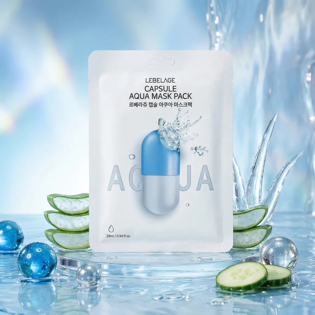 Capsule Aqua hydrating mask 10pcs pack, 28ml, LEBELAGE – Detailansicht