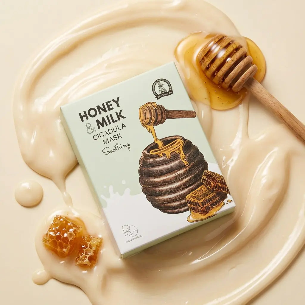 Honey & Milk Cicadula soothing mask 10pcs pack, 25g, B.O.M – Detailansicht