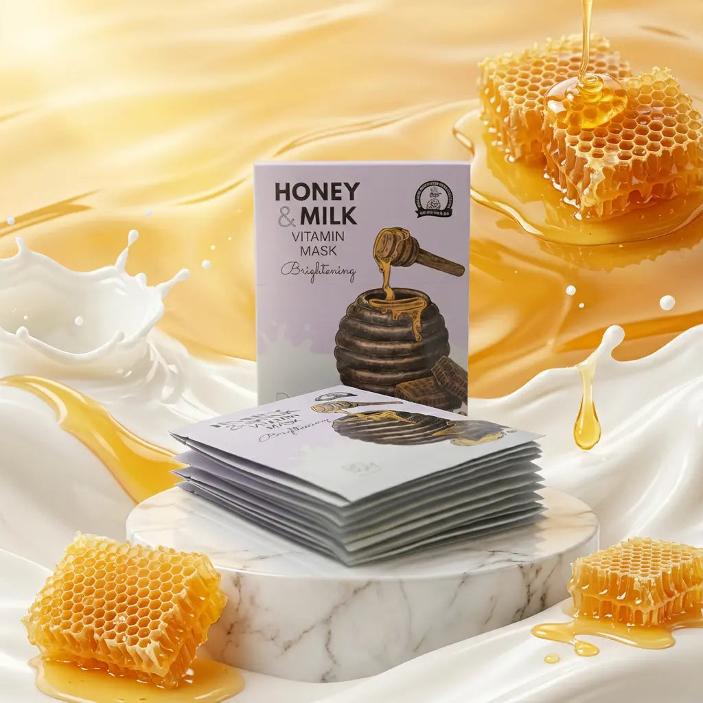 Honey & Milk Vitamin C brightening mask 10pcs pack, 25g, B.O.M – weitere Produktansicht