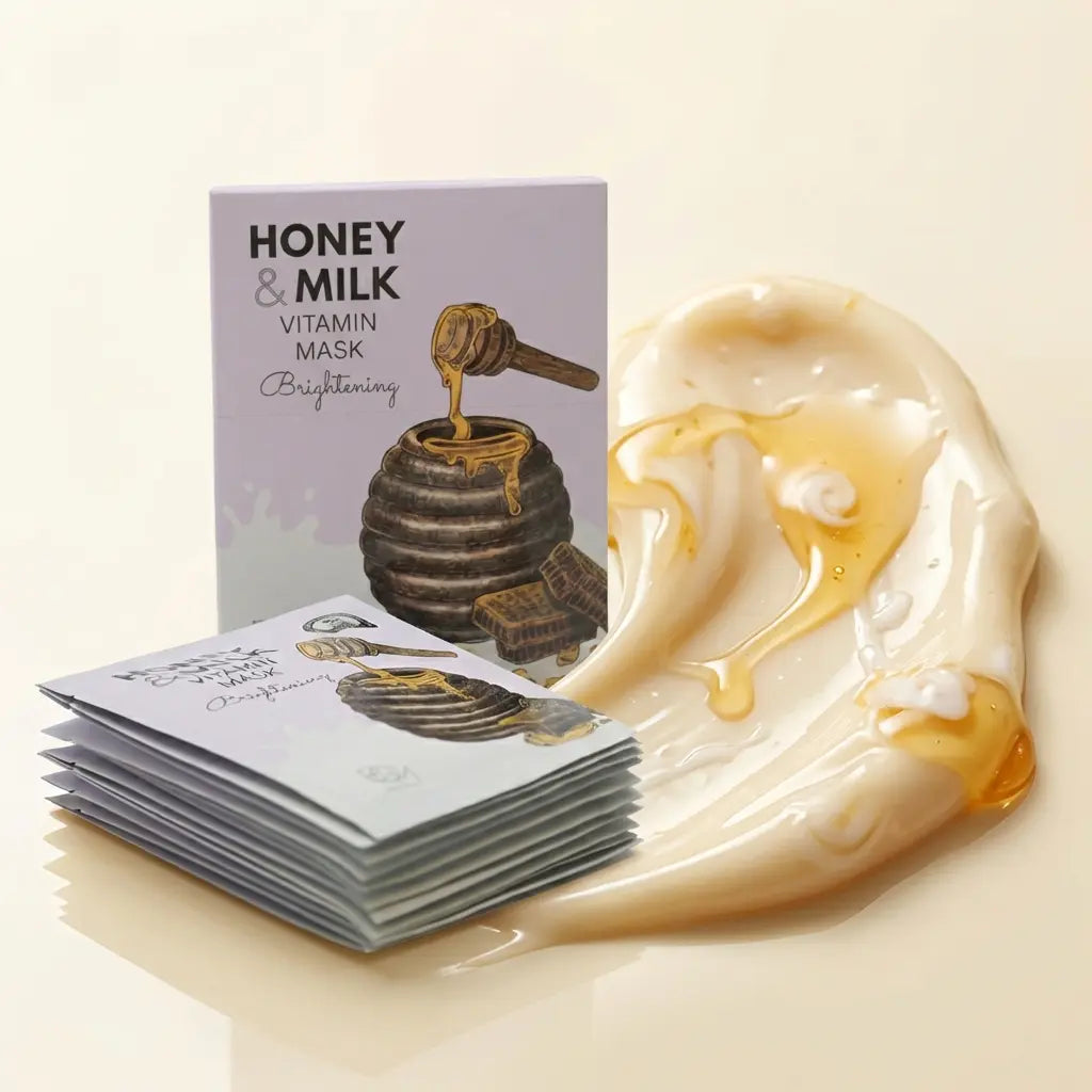 Honey & Milk Vitamin C brightening mask 10pcs pack, 25g, B.O.M – Detailansicht