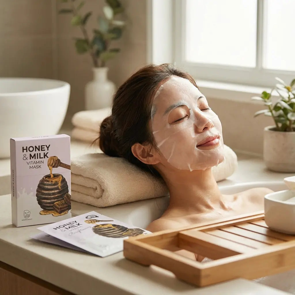 Honey & Milk Vitamin C brightening mask 10pcs pack, 25g, B.O.M – Produktansicht 4
