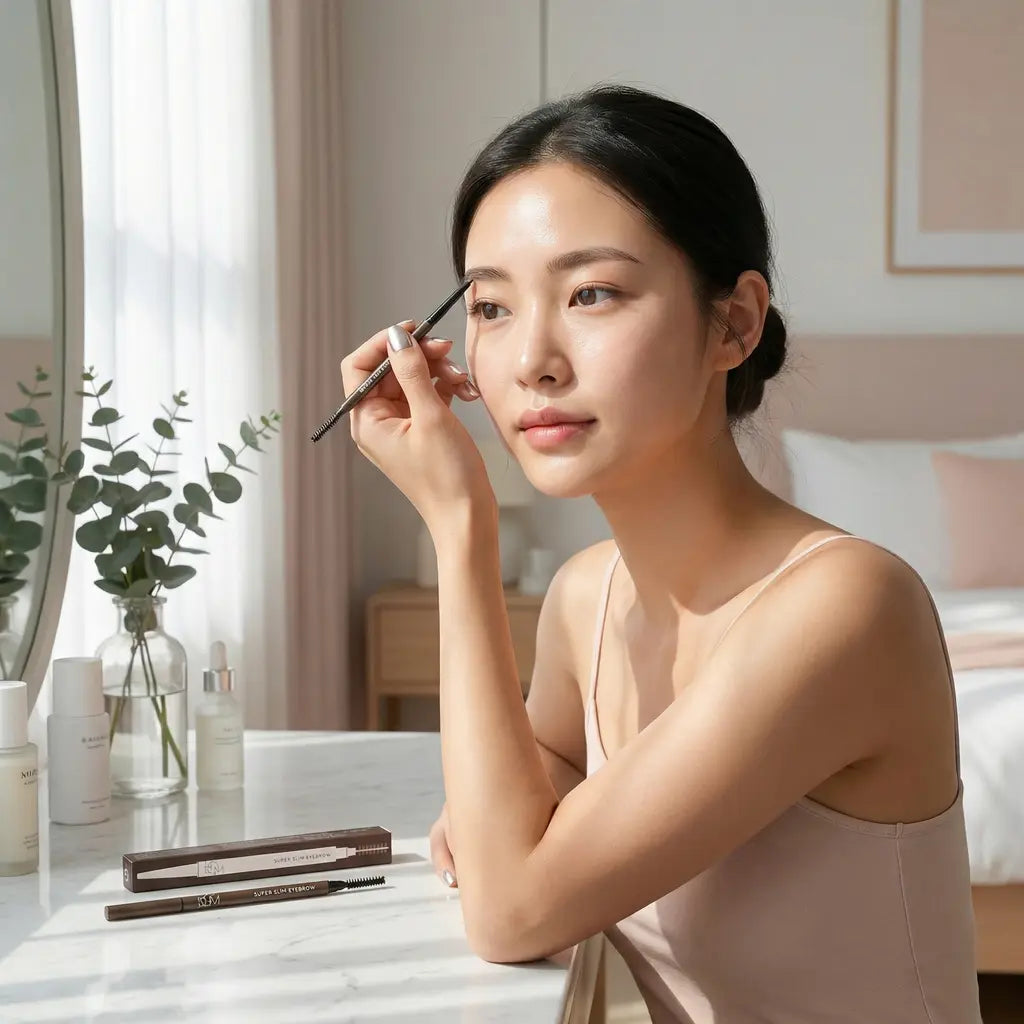 Super Slim eyebrow pencil #01 (charcoal brown), B.O.M – Detailansicht