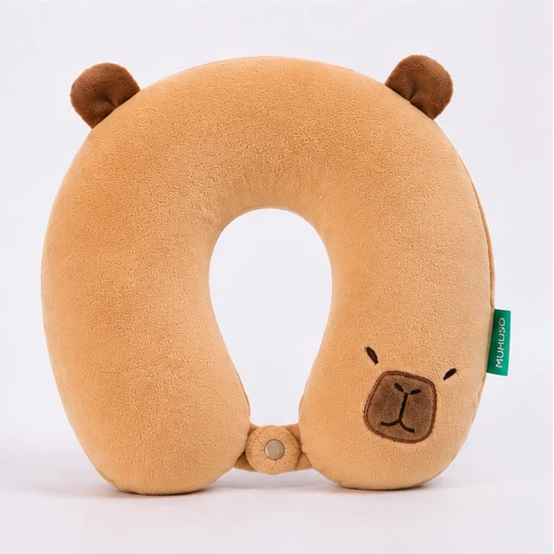 Braunes Capybara Nackenkissen in U Form