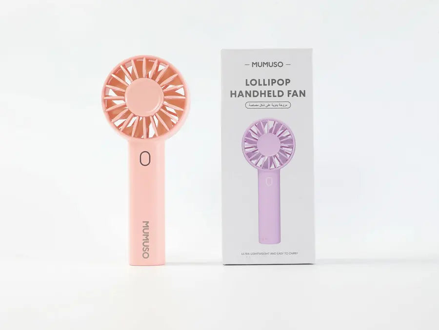 Handventilator im Lollipop Design in Rosa in der Originalverpackung