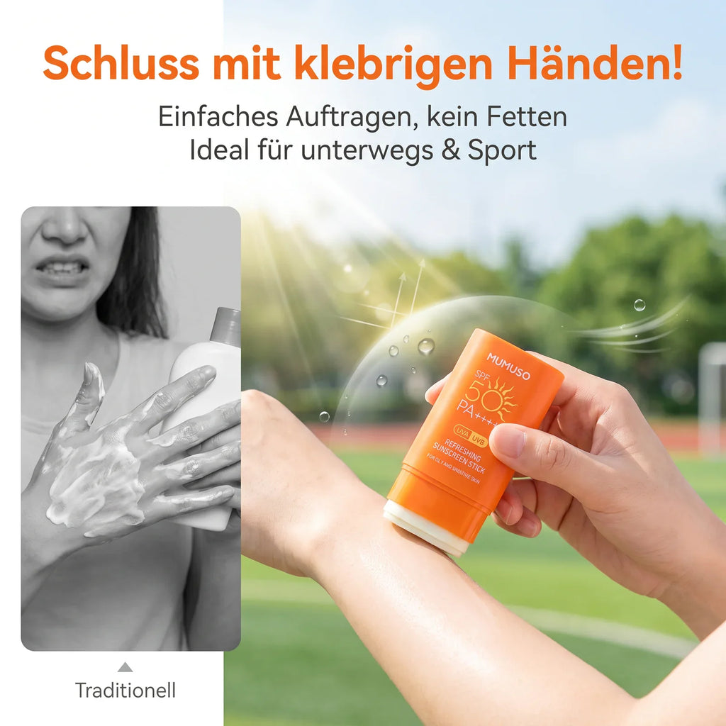 MUMUSO Refreshing Sonnenstick beim Auftragen auf den Arm