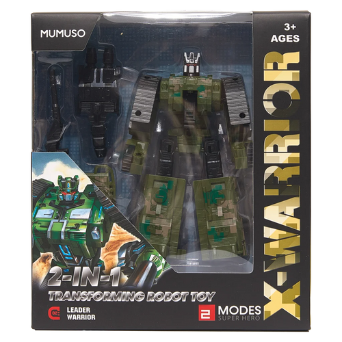 2-in-1 ABS Transforming Robot Spielzeug, Modell Panzer (Braun/Grün)