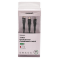2-in-1 Nylon-Ladekabel USB-C zu USB-C/Lightning (Schwarz)