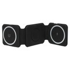 3-in-1 faltbare Wireless-Ladestation aus ABS und Silikon (Schwarz)