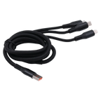 3-in-1 USB-Ladekabel aus Nylon, Fast Charge 66W (Schwarz)