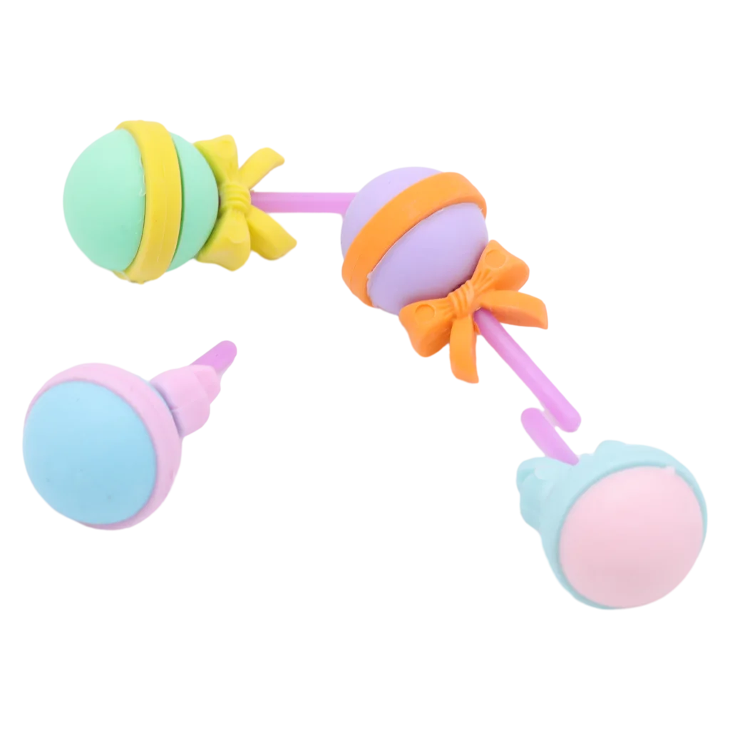 4er-Set Radiergummis mit Bonbon-Design (Lila/Gelb/Blau/Rosa)