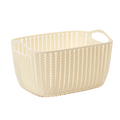 Aufbewahrungskorb aus Polypropylen in Rattan-Design, mittlere Größe (Beige)