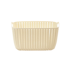 Aufbewahrungskorb aus Polypropylen in Rattan-Design, mittlere Größe (Beige)