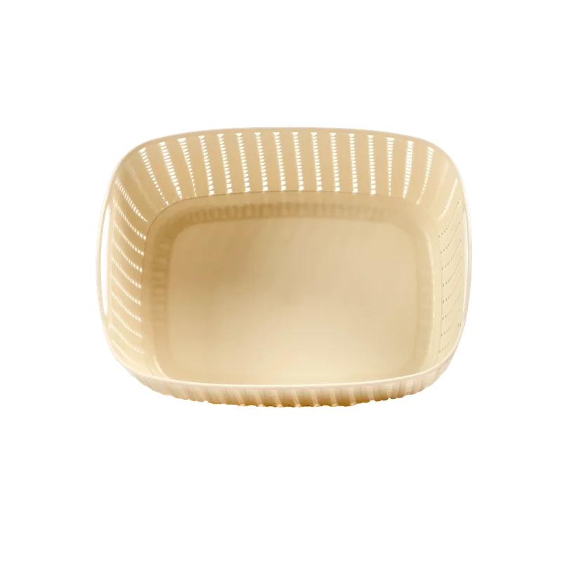 Aufbewahrungskorb aus Polypropylen in Rattan-Design, mittlere Größe (Beige)