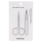 Augenbrauenpflege Set mit Schere und Pinzette (Silber)