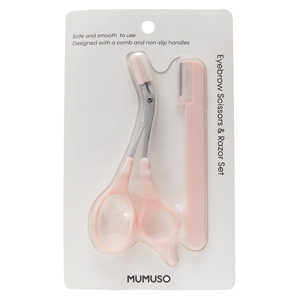 Augenbrauenscheren- &amp; Rasierer-Set zur Augenbrauenpflege (Rosé)