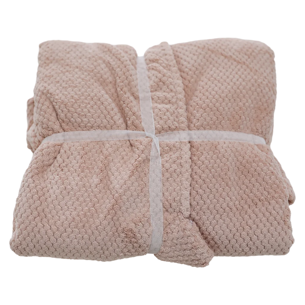 Bademantel kurzärmlig aus Mikrofaser, strukturiert (Hellrosa)
