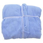 Langer Bademantel aus strukturiertem Polyester-Polyamid, mit kurzen Ärmeln (Blau)