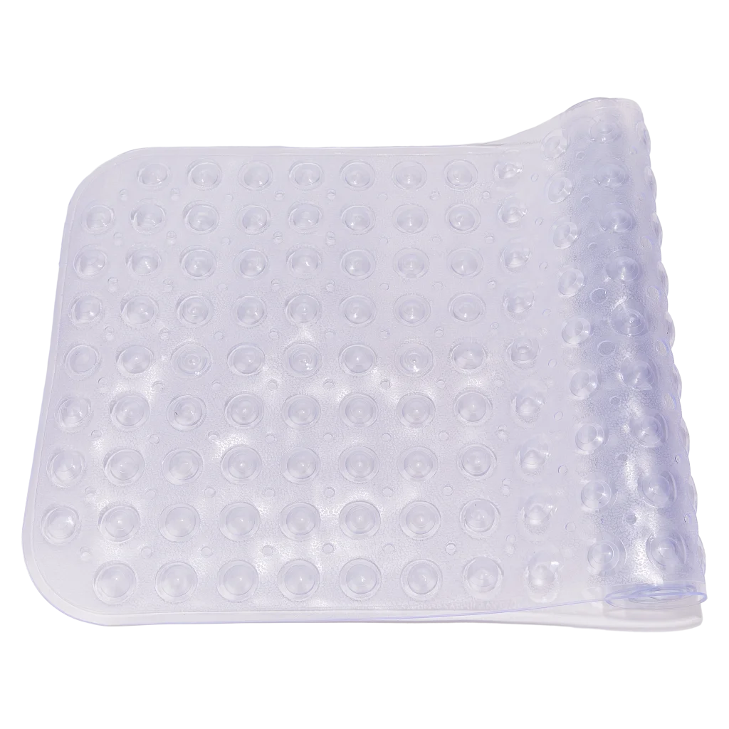Rutschfeste Badematte aus PVC für Bad und Dusche (Transparent)