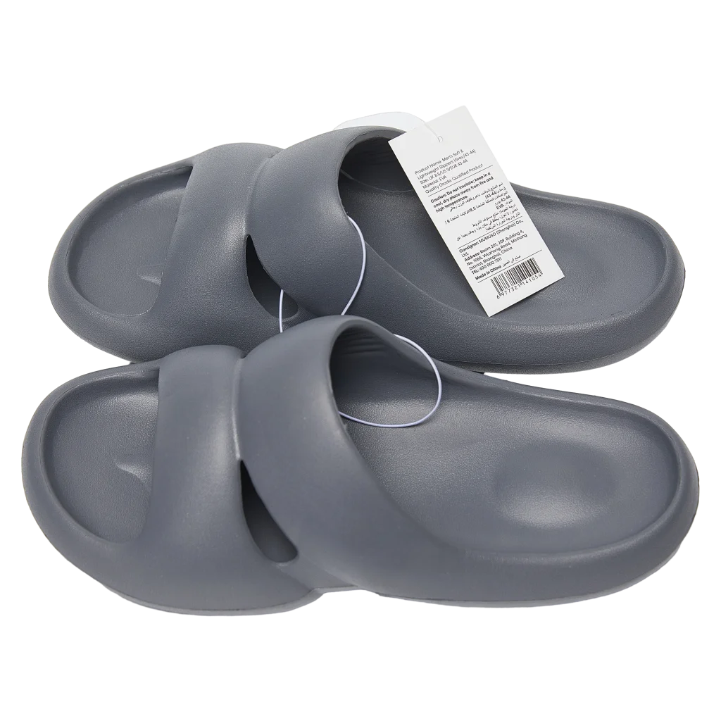 Badeslipper aus EVA-Material Herren, leicht und rutschfest (Grau, Größe 43-44)
