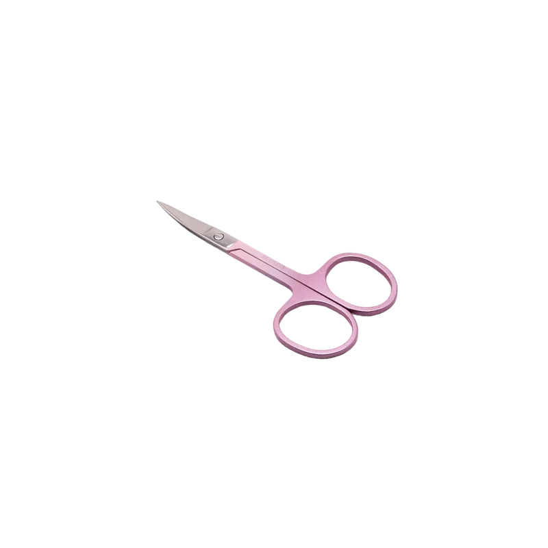 Spitz zulaufende Beauty-Schere aus Edelstahl für Augenbrauen (Rosa)