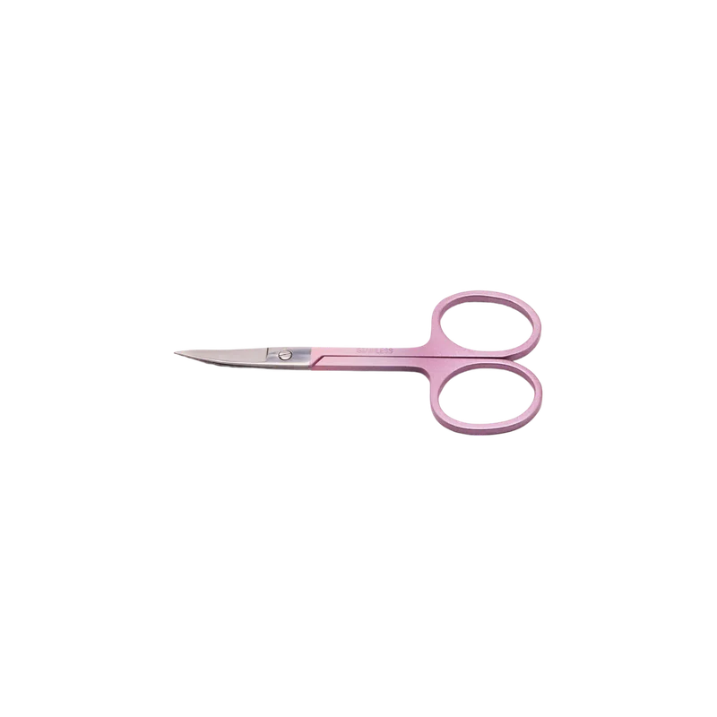 Spitz zulaufende Beauty-Schere aus Edelstahl für Augenbrauen (Rosa)