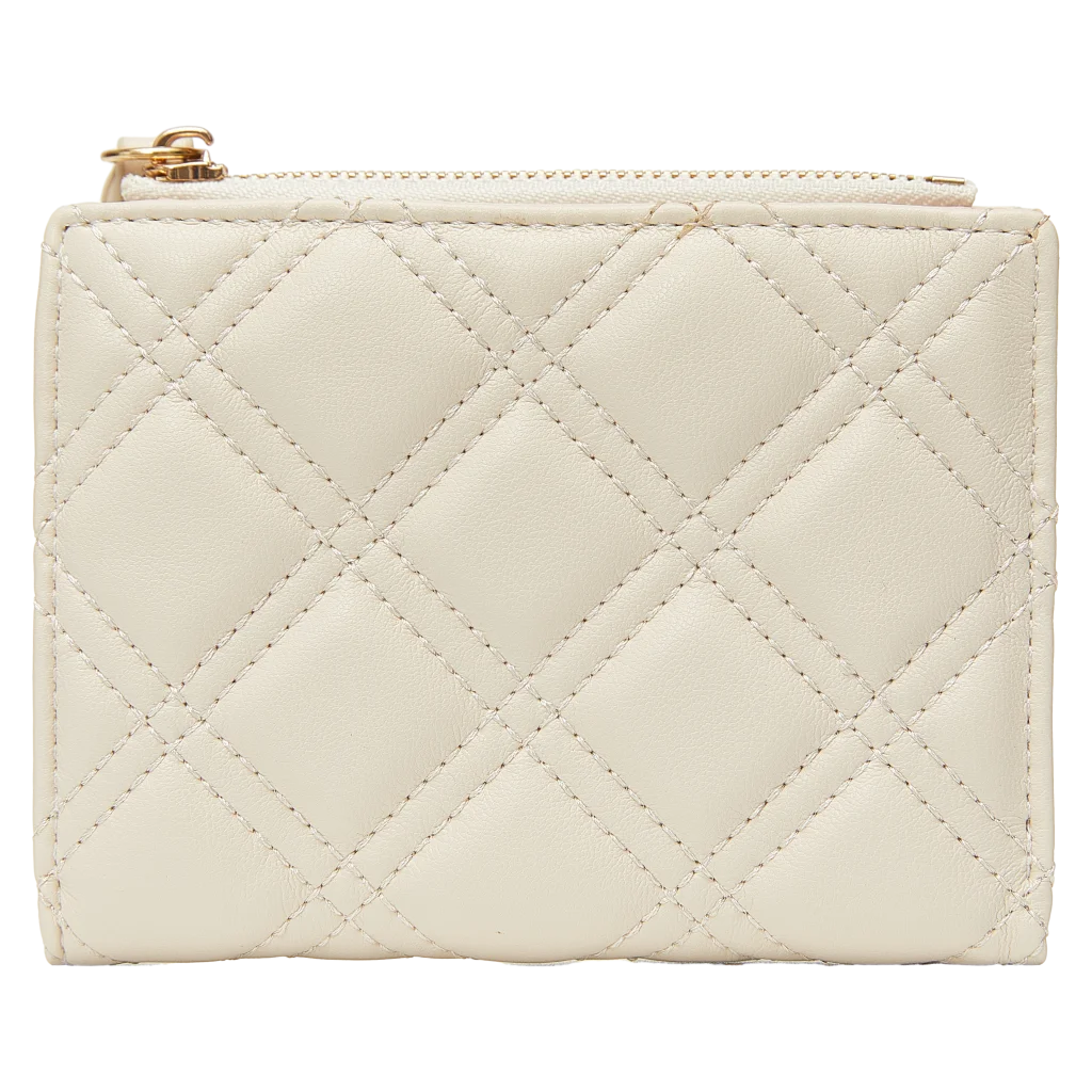 Bifold-Geldbörse mit gesteppter Optik (Beige)
