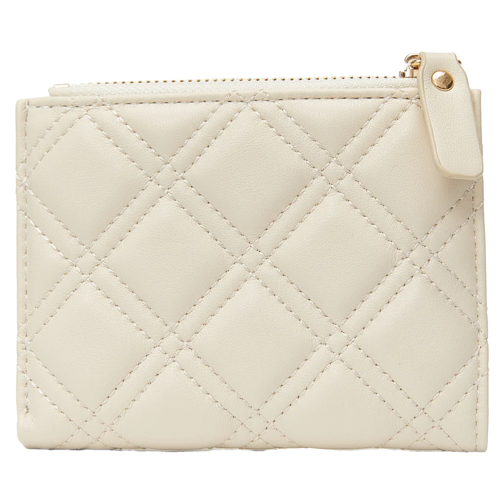 Bifold-Geldbörse mit gesteppter Optik (Beige)