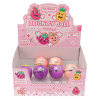 PU-Bouncy Ball für Kinder mit Mangosteen-/Pfirsich-Design (Lila/Rosa)