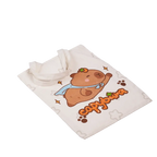 Canvas Tote Bag mit Capybara-Design, Schultertasche aus Polyester-Baumwolle (Weiß)