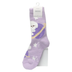 Crew-Socke Damen mit Space-Design (Lila)