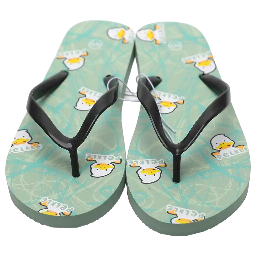 Flip-Flops Damen mit Enten-Design, Größe 36–37 (Grün)