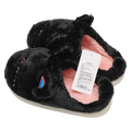 Warme Damen Plüsch-Hausschuhe mit Katzen-Design (Schwarz, 40-41)
