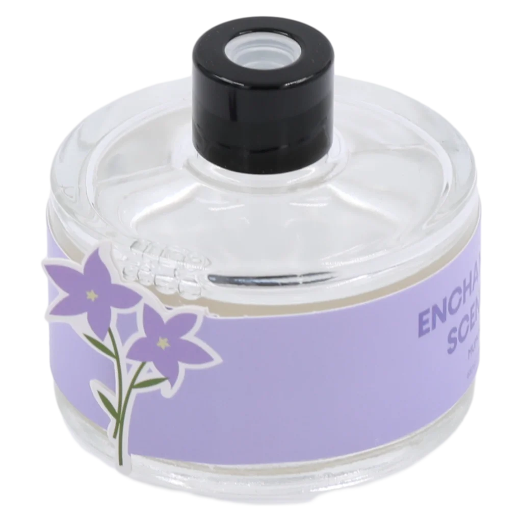 Duft Diffuser aus Glas, 65 ml mit Blumen-Design (Transparent/Lila)