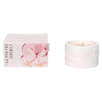 Duftkerze mit Kirschblütenduft, 45 g im Keramikglas (Weiß/Rosa)