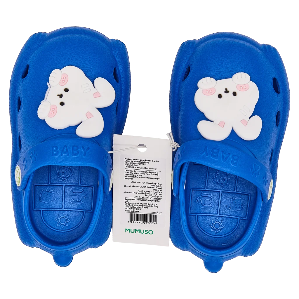 EVA Gartenschuhe für Kinder mit Hasen-Design, Größe 21-22 (Blau)