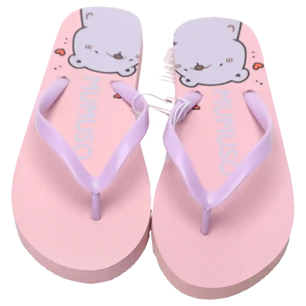 Damen Flip-Flops mit Bären-Design, Größe 38-39 (Rosa/Lila)