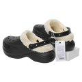 Gefütterte Damen Winterclogs mit weichem Futter (Schwarz, 35-36)