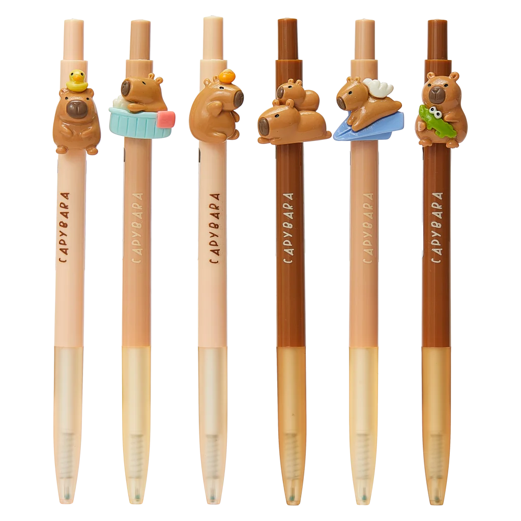 Gelstift 0,5 mm mit Capybara-Design (Beige/Braun/Blau/Rosa)