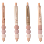 4er-Set Gelstifte mit Capybara-Design (Beige/Grün/Rosa/Natur)