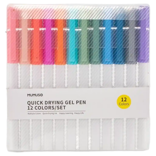 12-teiliges Gelstifte-Set, schnelltrocknend (Rot/Orange/Pink/Lila/Dunkelrosa/Gelb/Grün/Hellblau/Dunkelblau/Türkis/Blau/Violett)