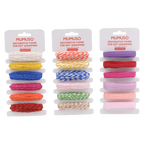Geschenkband Set, dekoratives Bastelgarn für Geschenkverpackungen (Weiß/Gelb/Blau/Rot/Grün/Rosa)