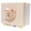 Große Geschenkbox aus Karton mit Bären-Design, ca. 31 × 25 × 15 cm (Cremé/Bunt)